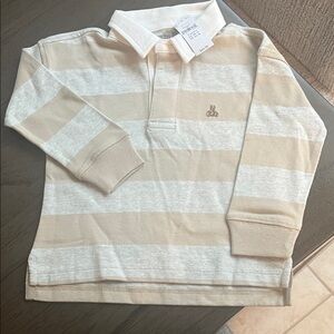 GAP Beige and Cream Striped Kids Polo